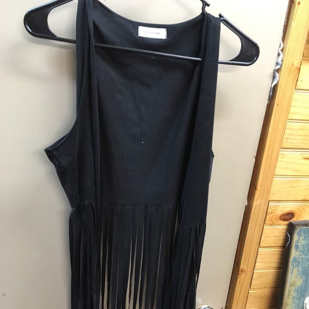 Black Fringe Vest
